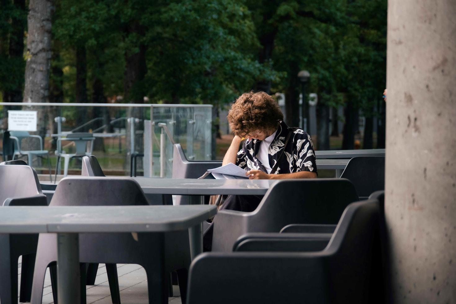 University Student Studying Outdoors in Vancouver