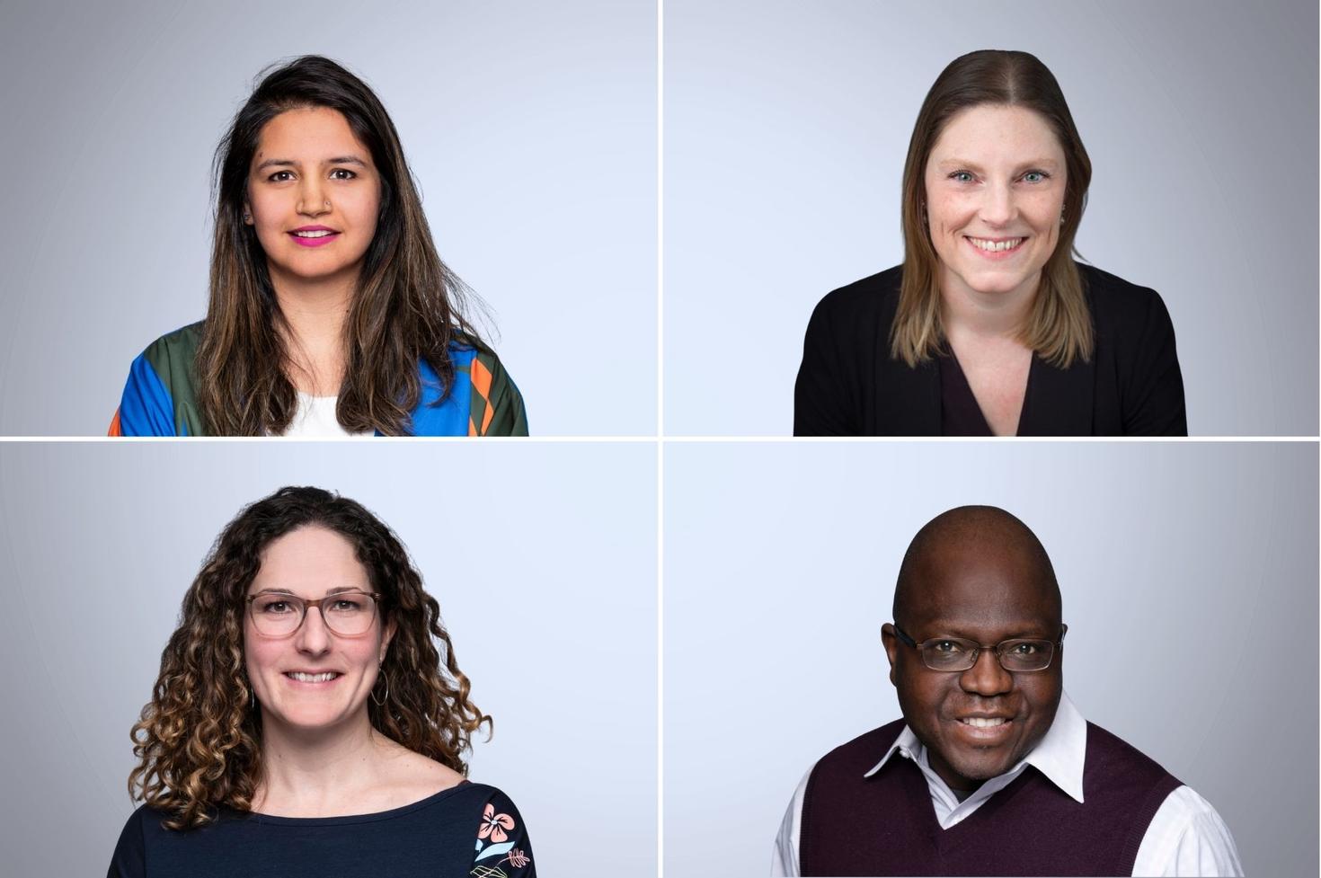 Top row: Minahil Asim, Isabelle Bourgeois. Bottom row: Marie-Hélène Brunet, Jacques Touré