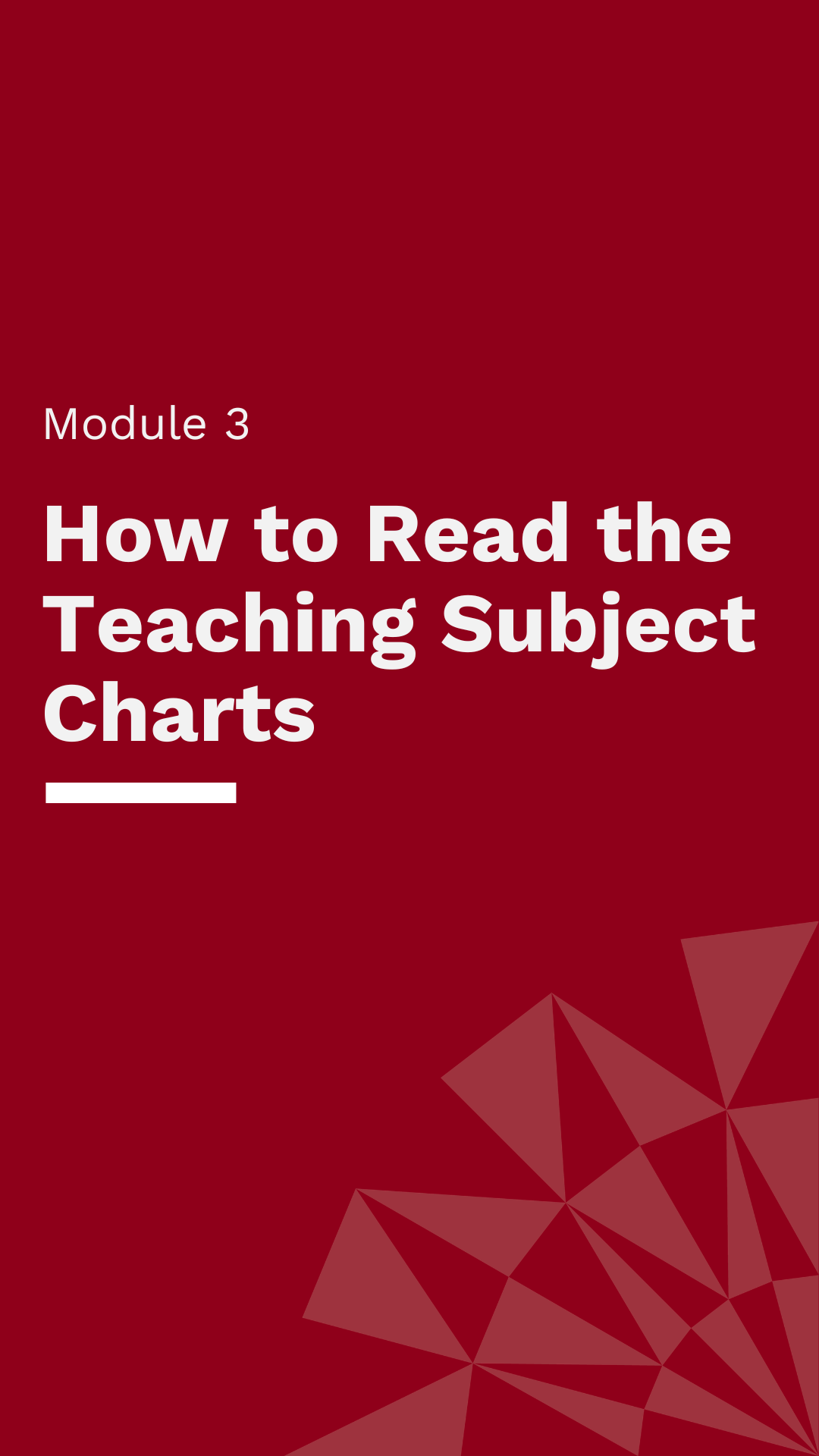 How to Read the Teaching Subject Charts