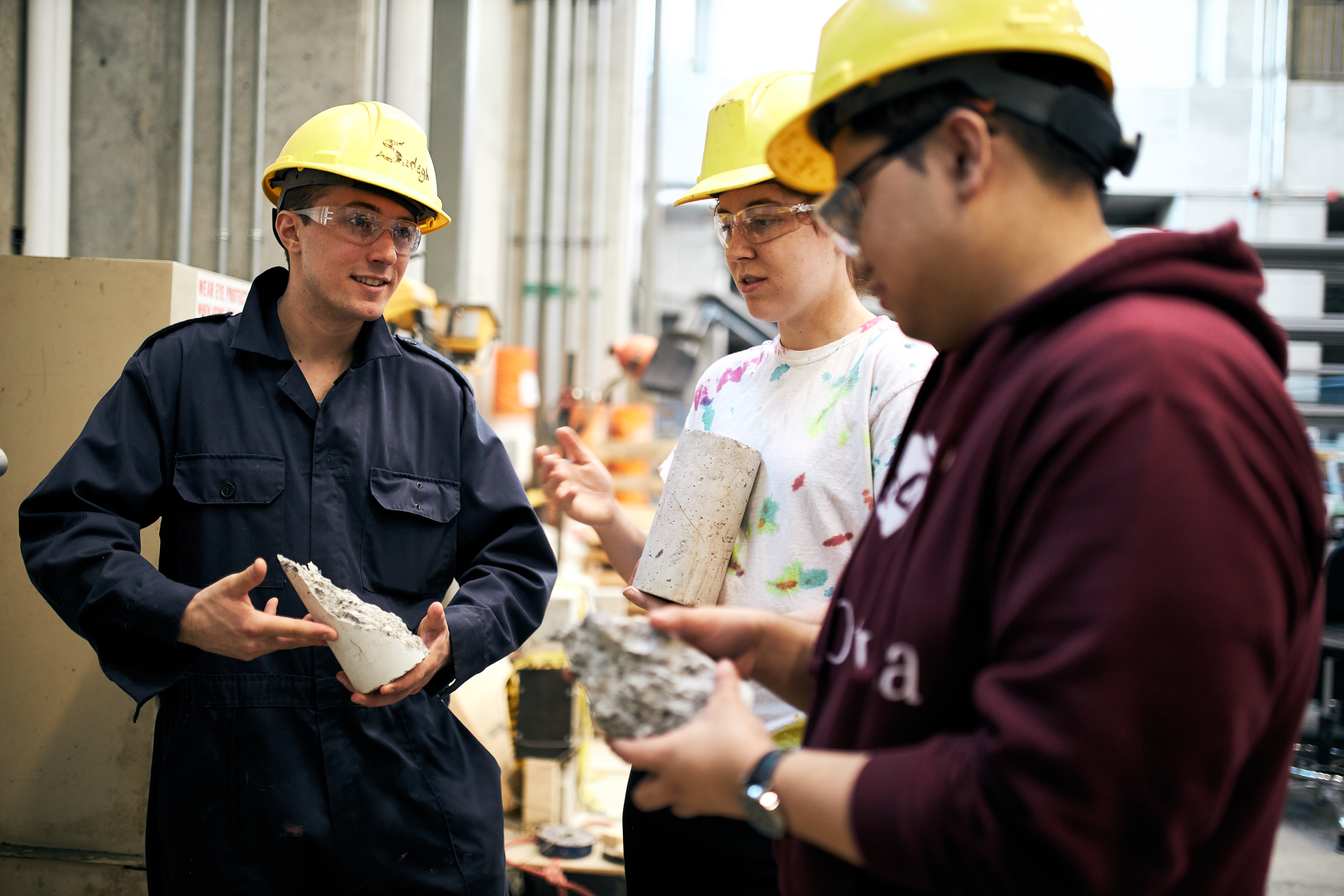 Civil engineers in a lab