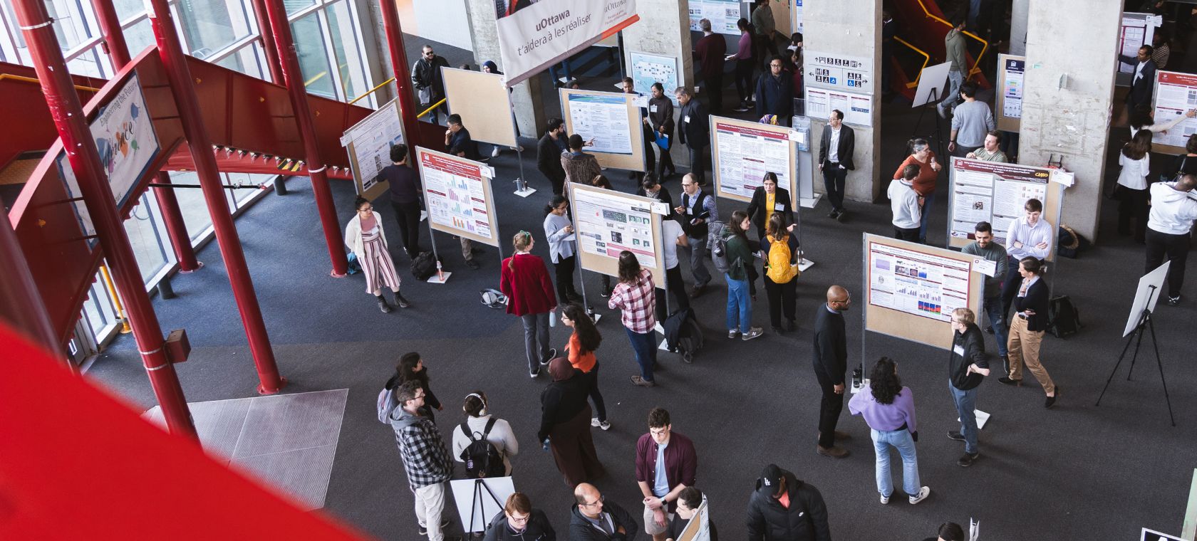 Aerial view of posters on posterboars.