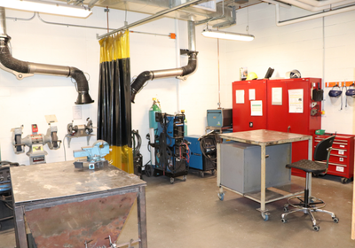 Welding bay area.