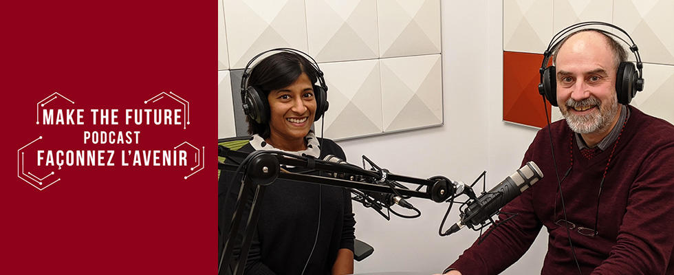 Dean Jacques Beauvais interviews someone during a podcast episode.