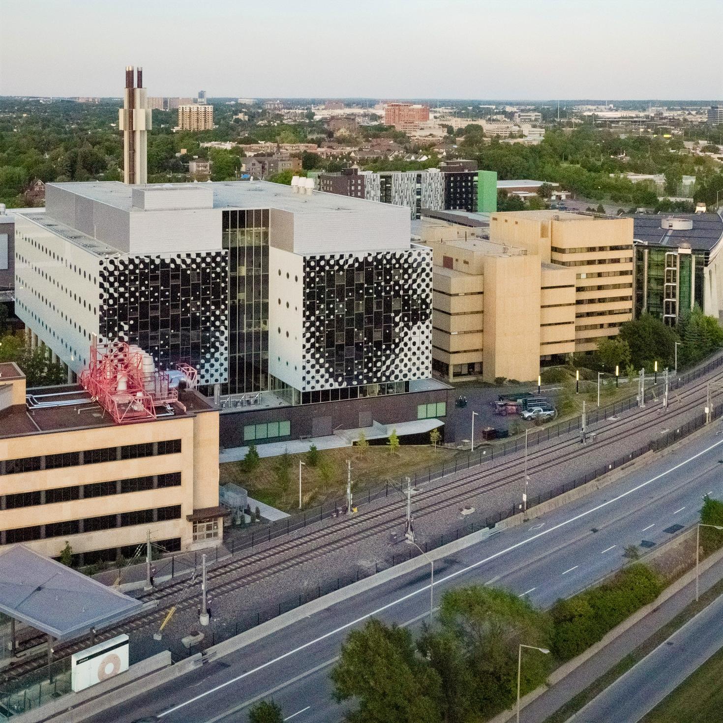 Engineering buildings seen from above