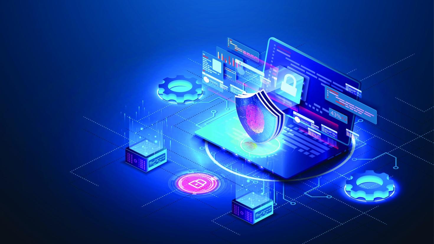 Cybersecurity components illustration
