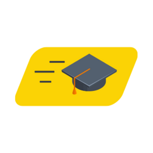 graduation cap with yellow background