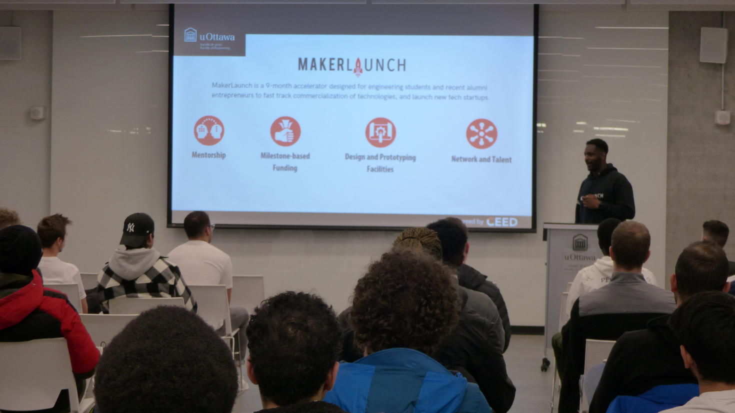 Lionel Regis presents at MakerLaunch