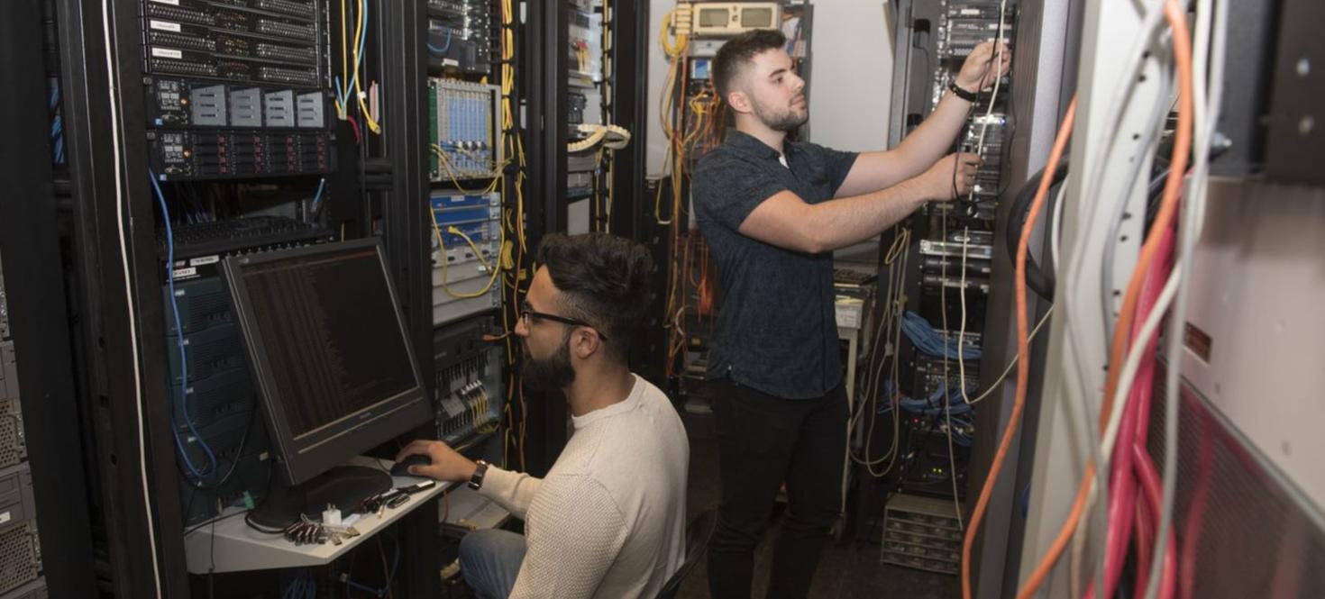 Students working in computer lab.