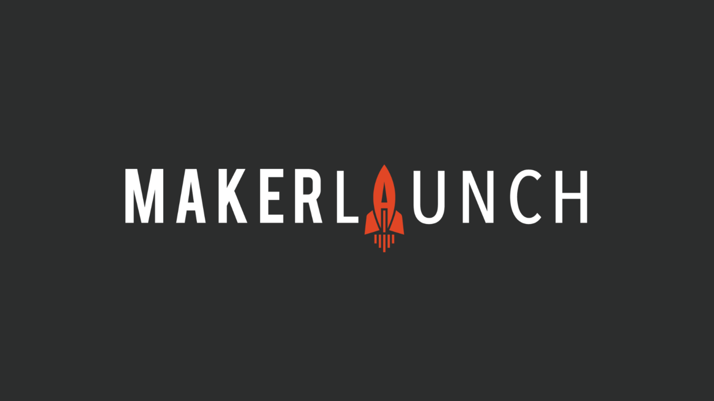 Makerlaunch logo on a dark grey background