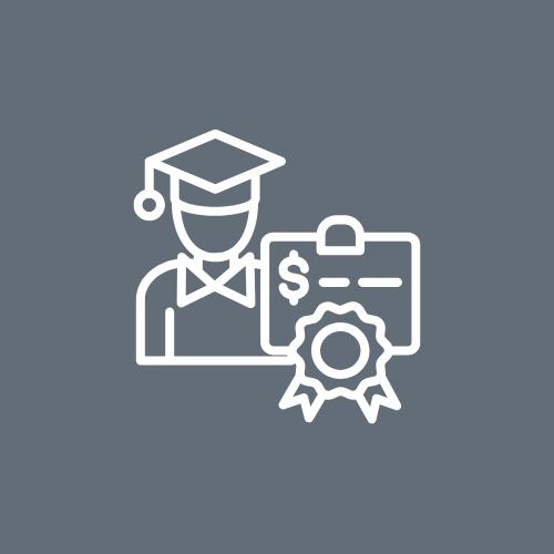An illustration of a person holding a cheque.