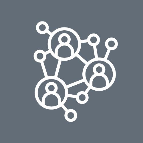 An illustration of a network of persons.