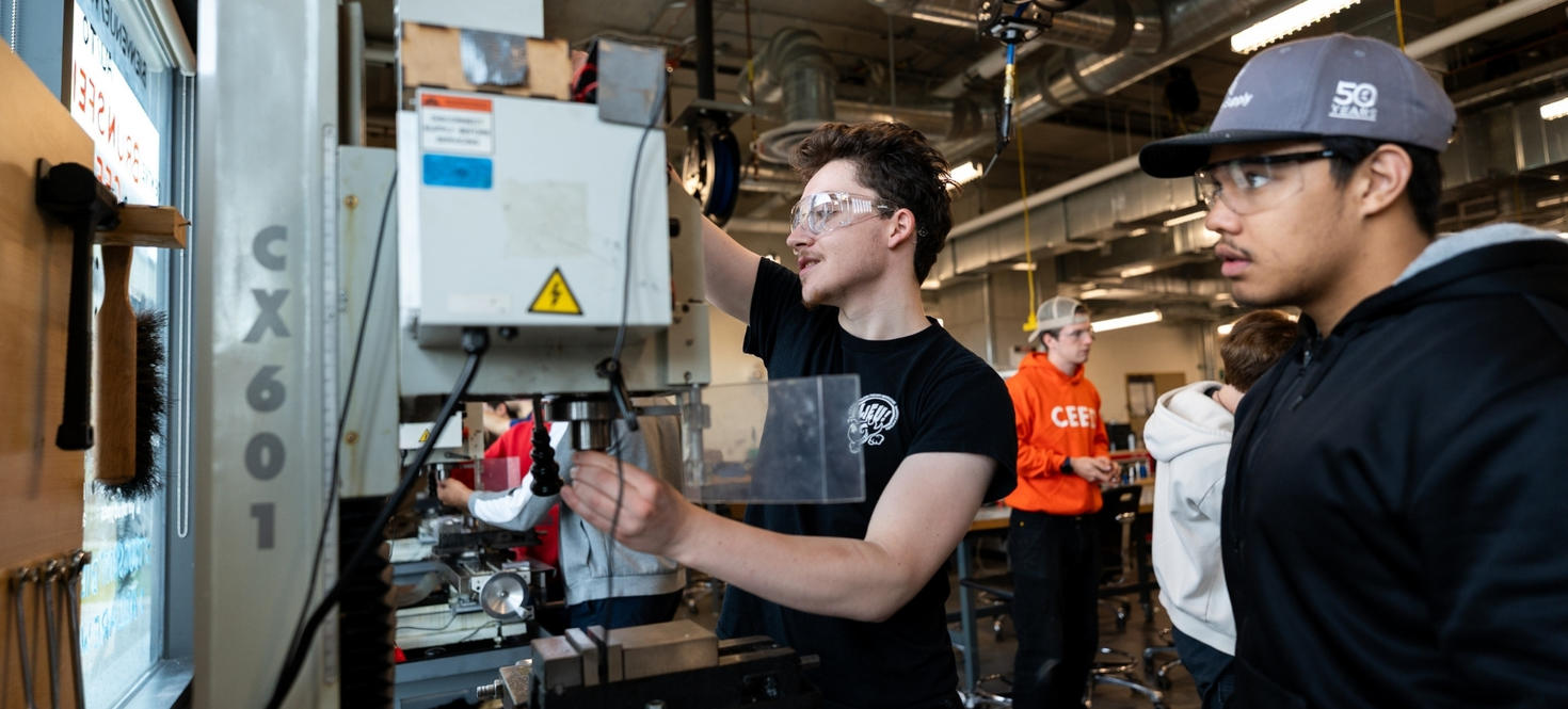 Students in the Manufacturing Training Centre.