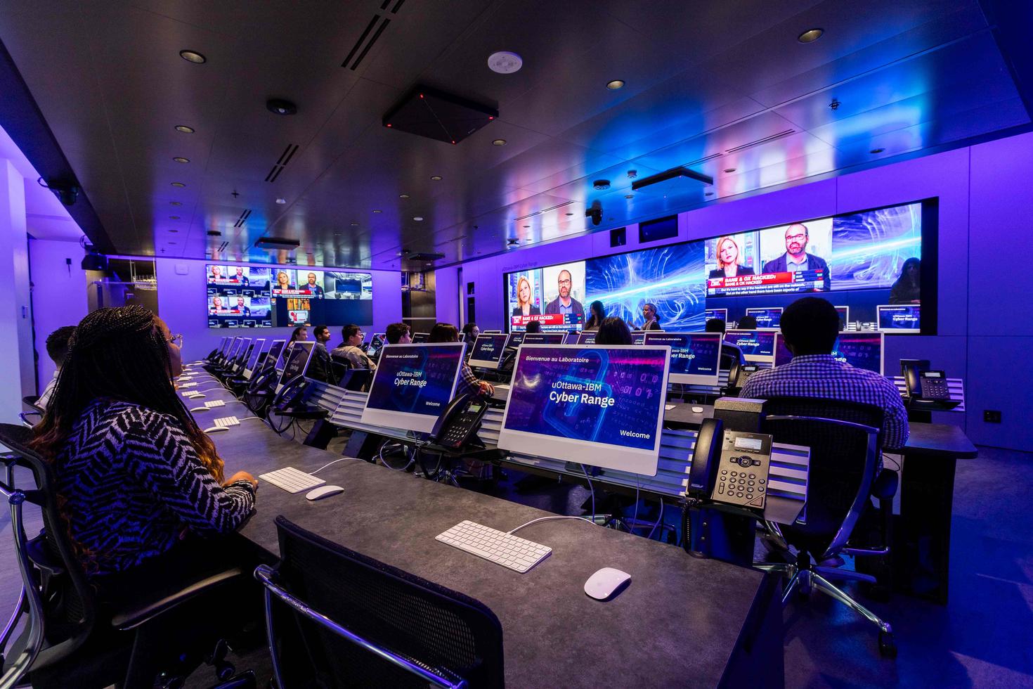 Students in the cyber range.