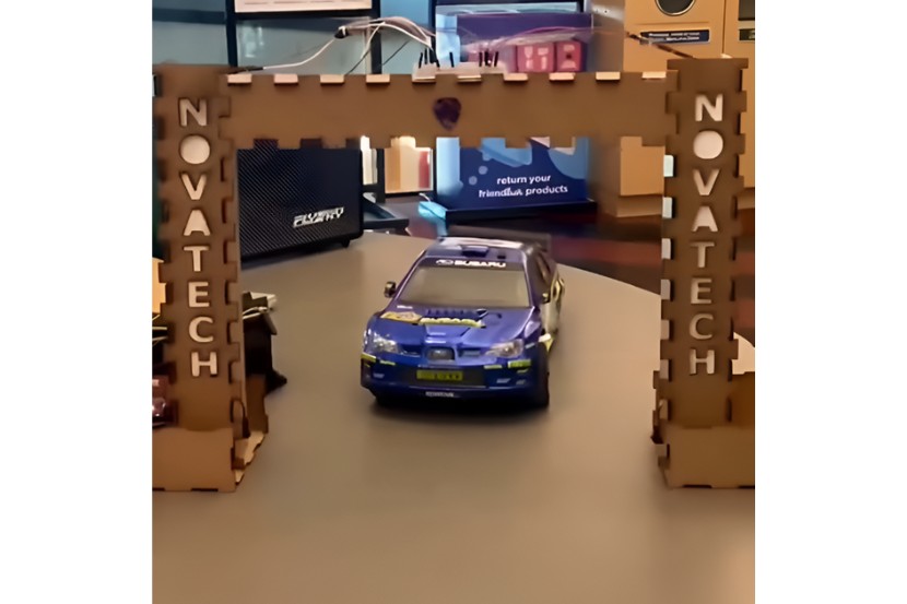 The project team’s final prototype of a sensing system for remote-controlled cars.