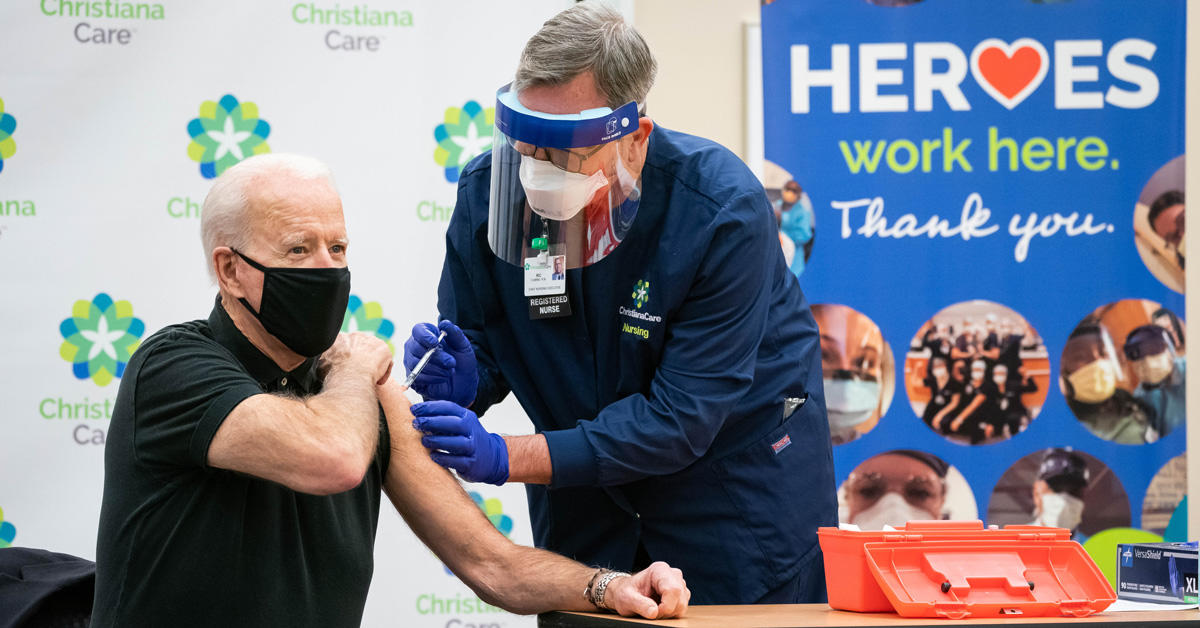 President Joe Biden receiving COVID-19 vaccine