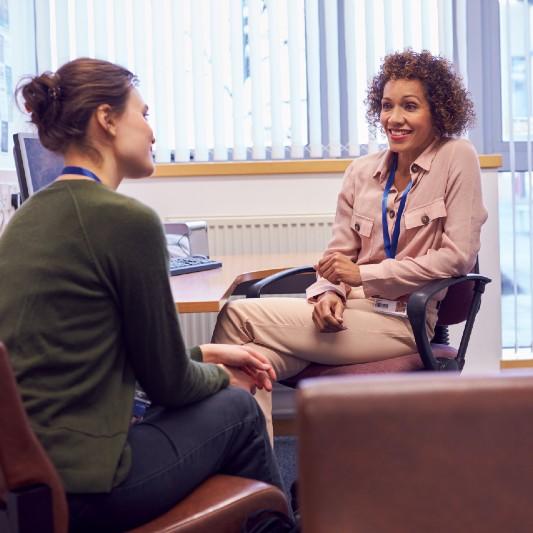 Academic counsellor helping a student