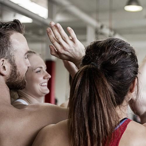 team highfiving