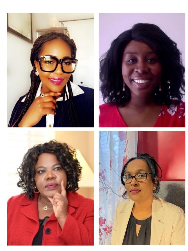 grid of four photos of black nursing professors