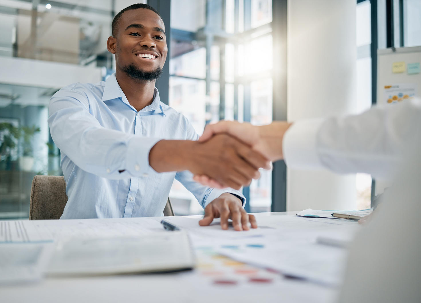  A man giving a handshake