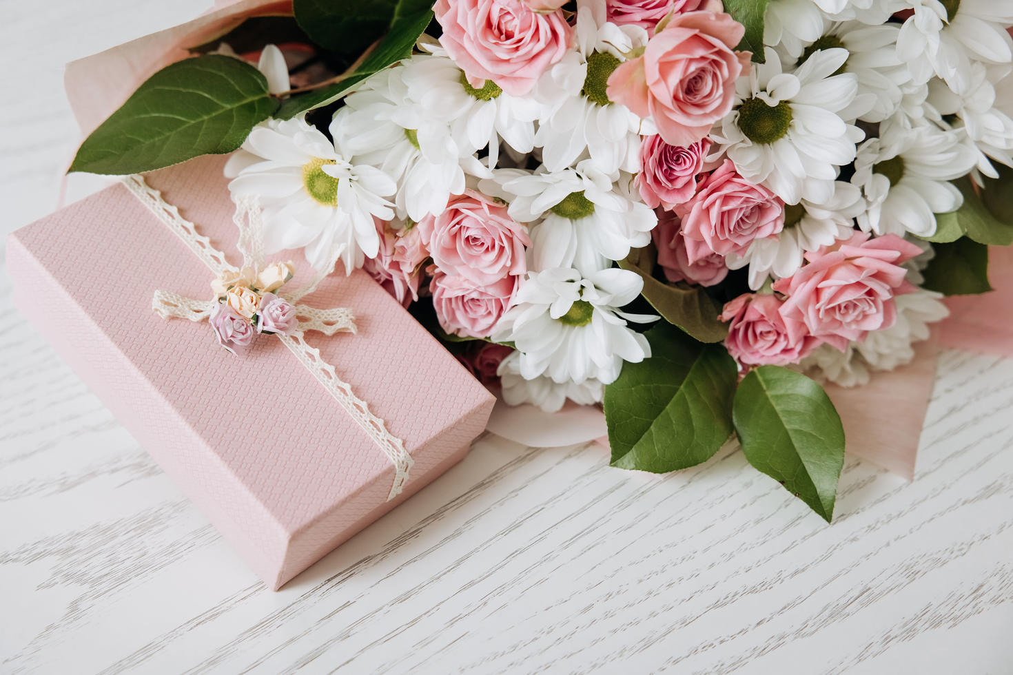 Flowers and a gift