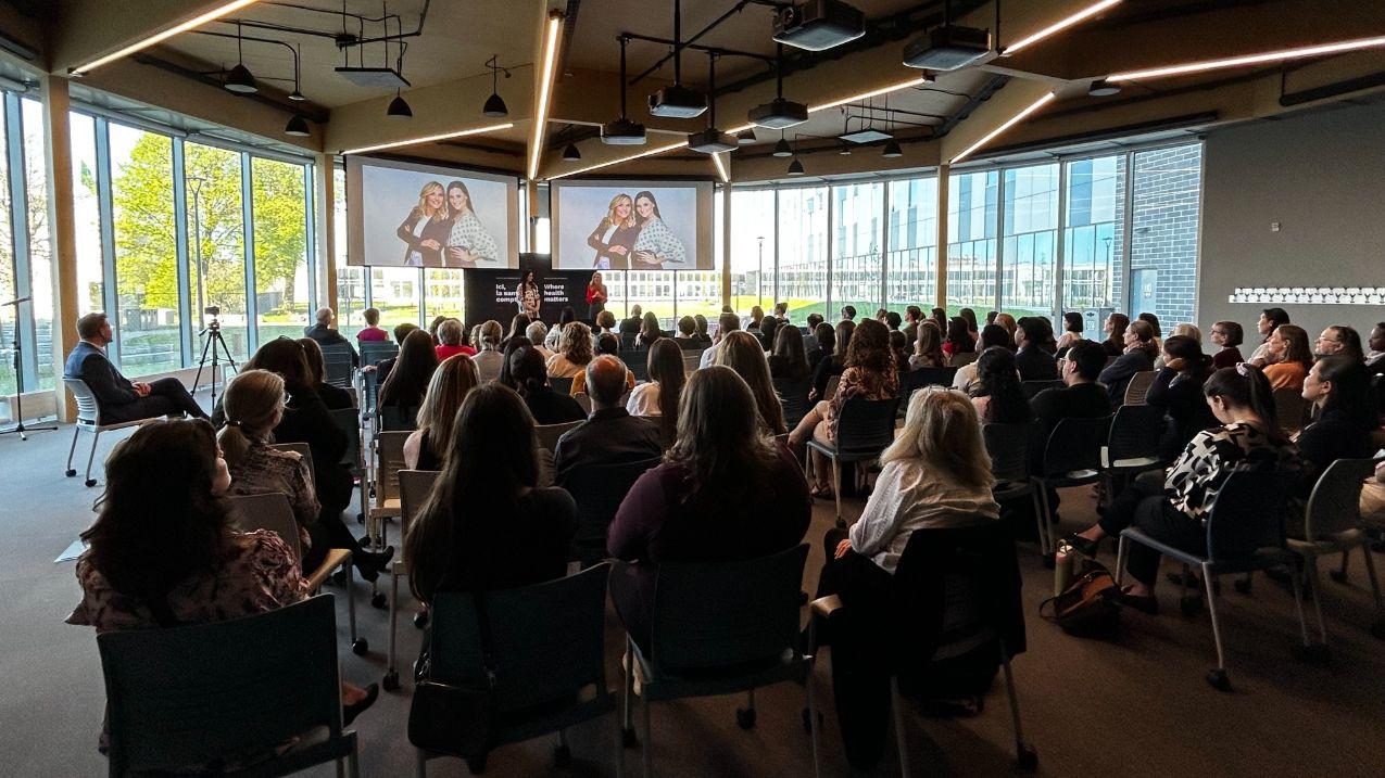 A big room with a big audience