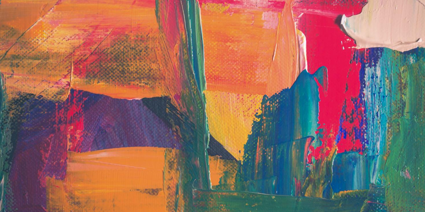 A colorful oil painting showcasing various shapes