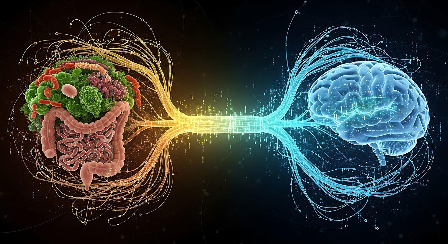 Gut mind connection AI illustration