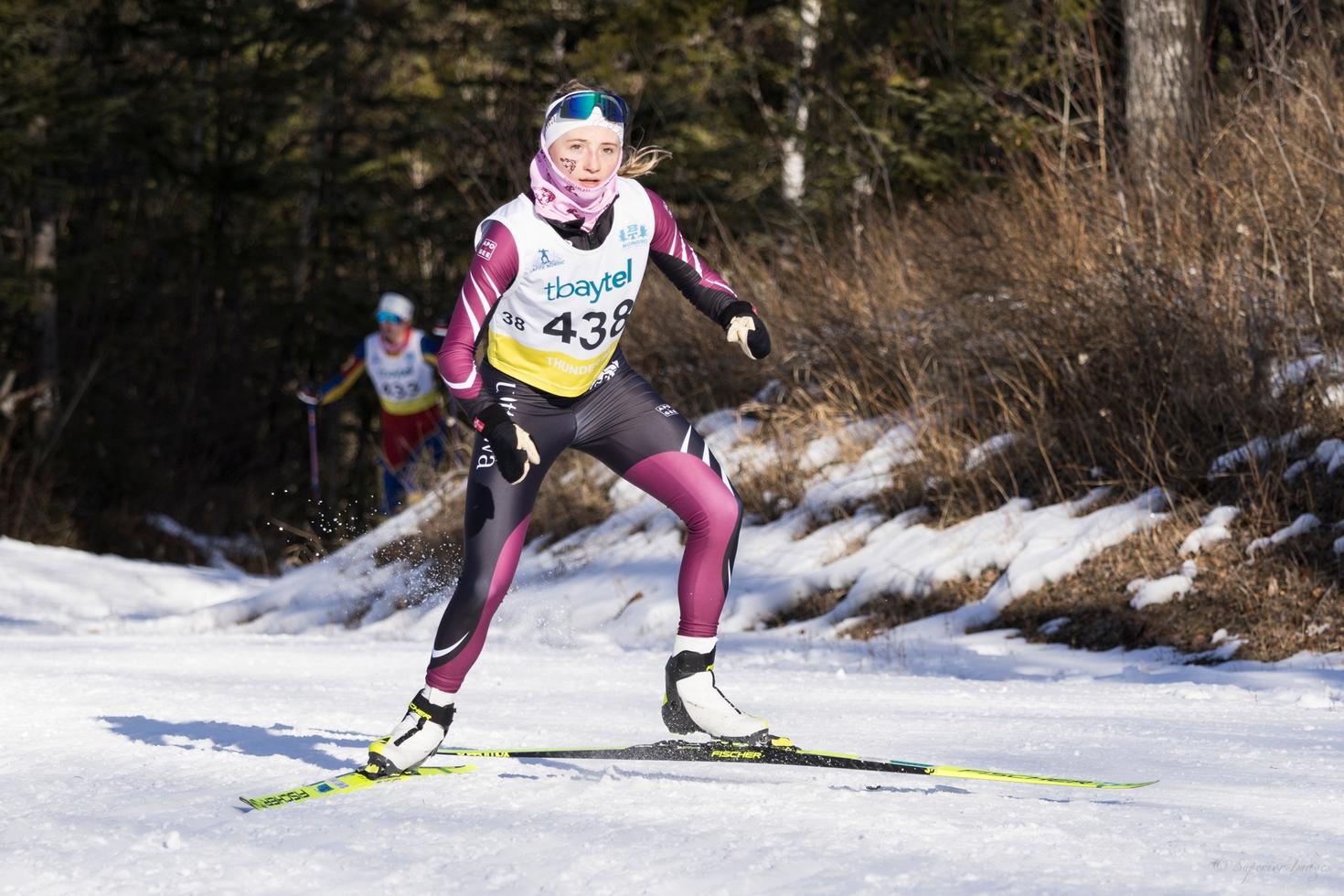 Emma Archibald skiing.