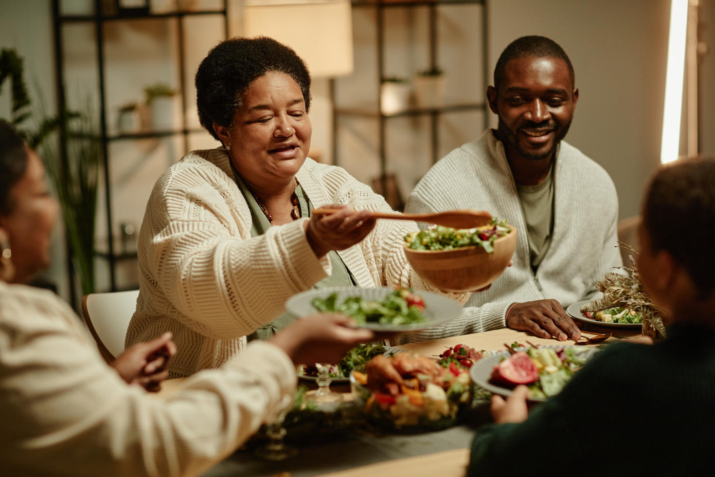 Family sharing a meal