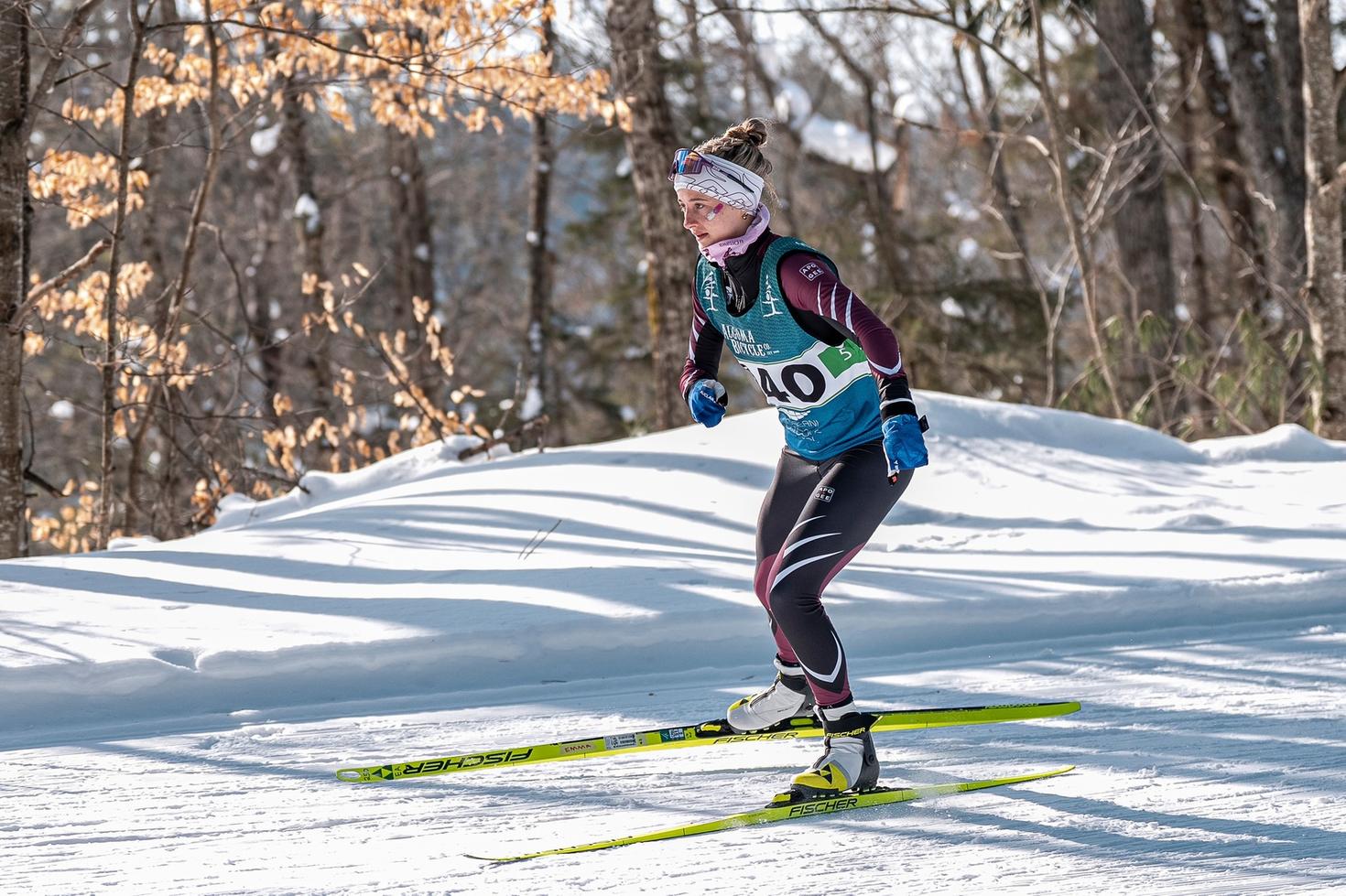 Emma Archibald skiing.