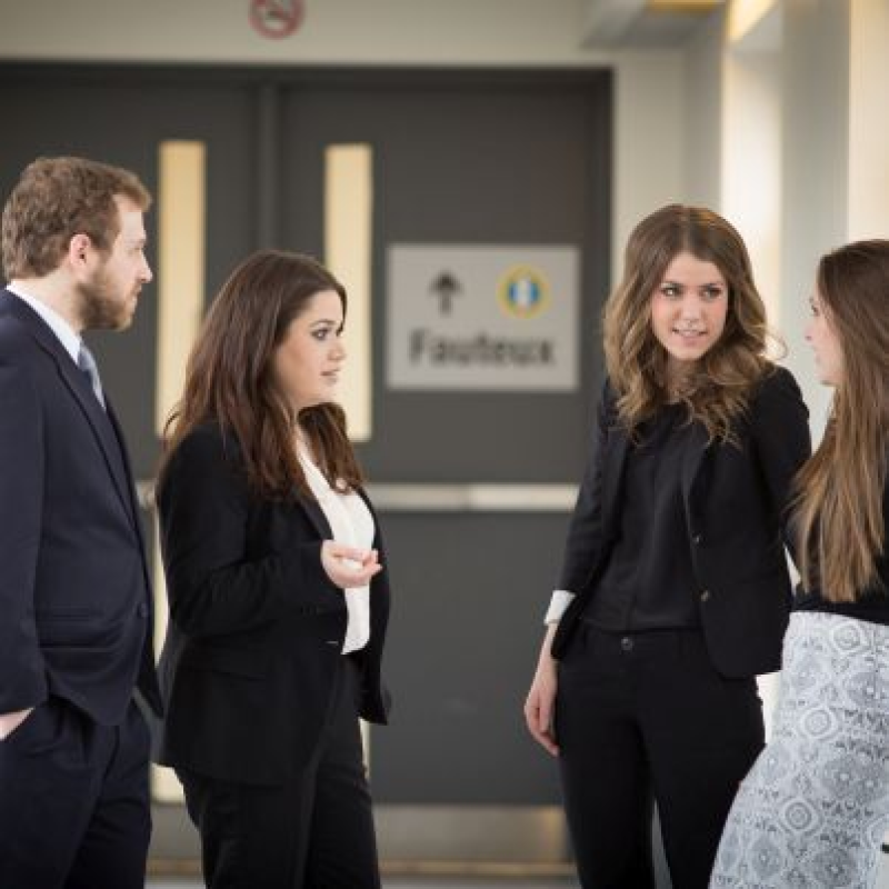 students talking
