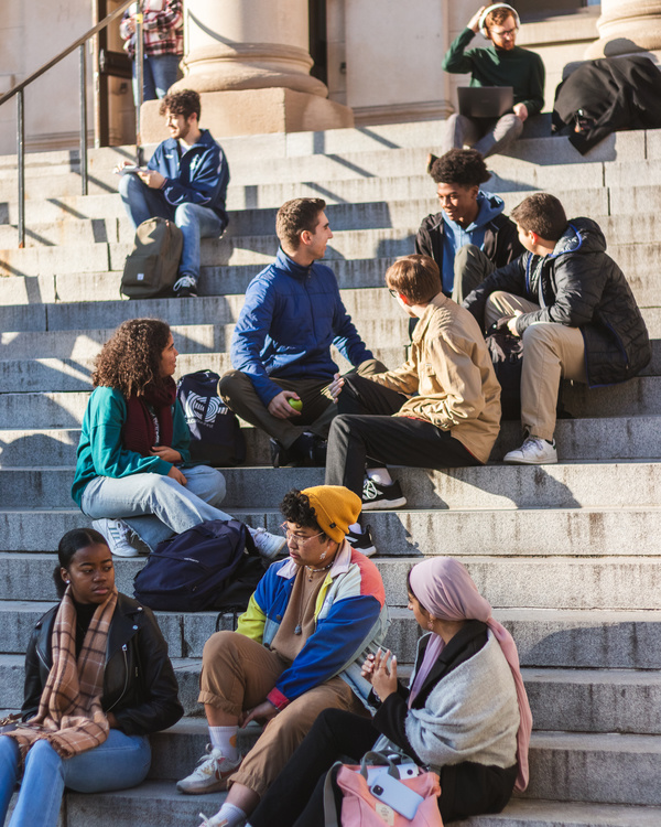 Students in Tabaret stairs