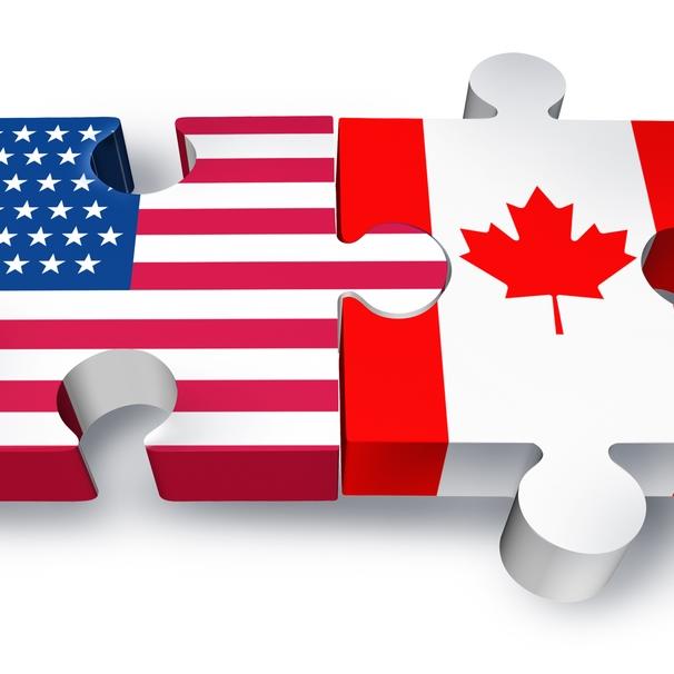 Canada-USA puzzle pieces