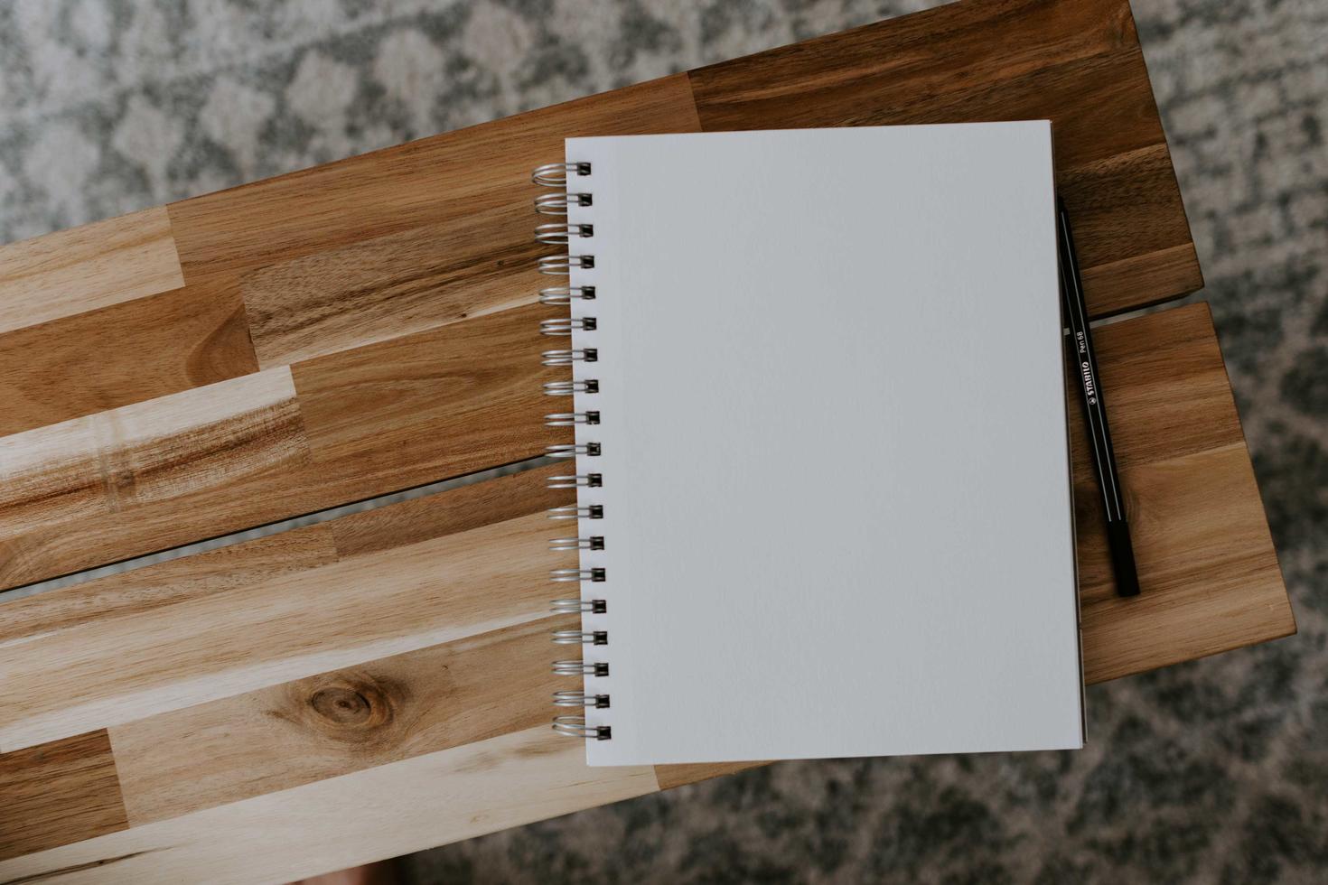 notepad on a table