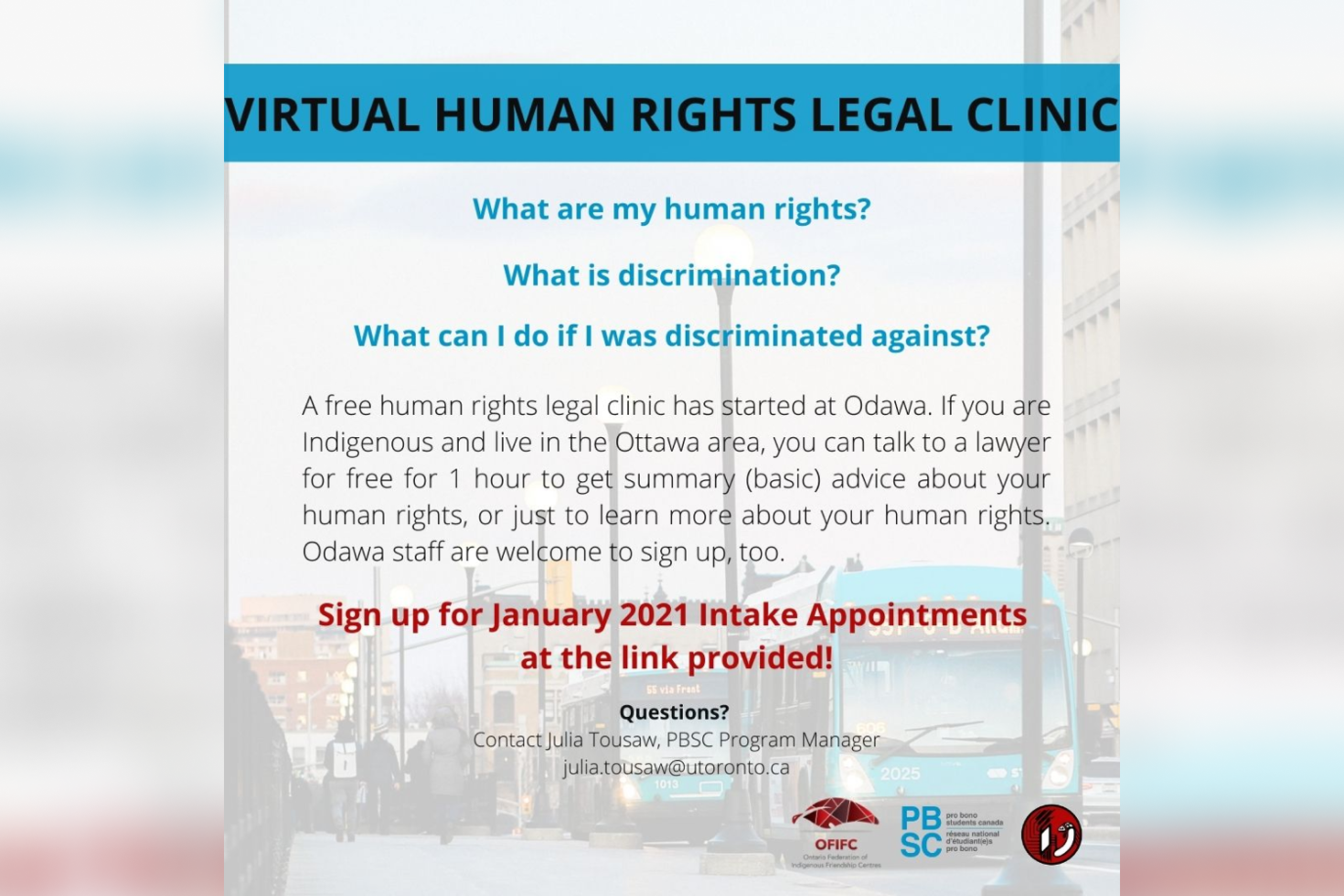 Indigenous Human Rights free legal clinic opens in Ottawa with the help of two of our Learners photo 2