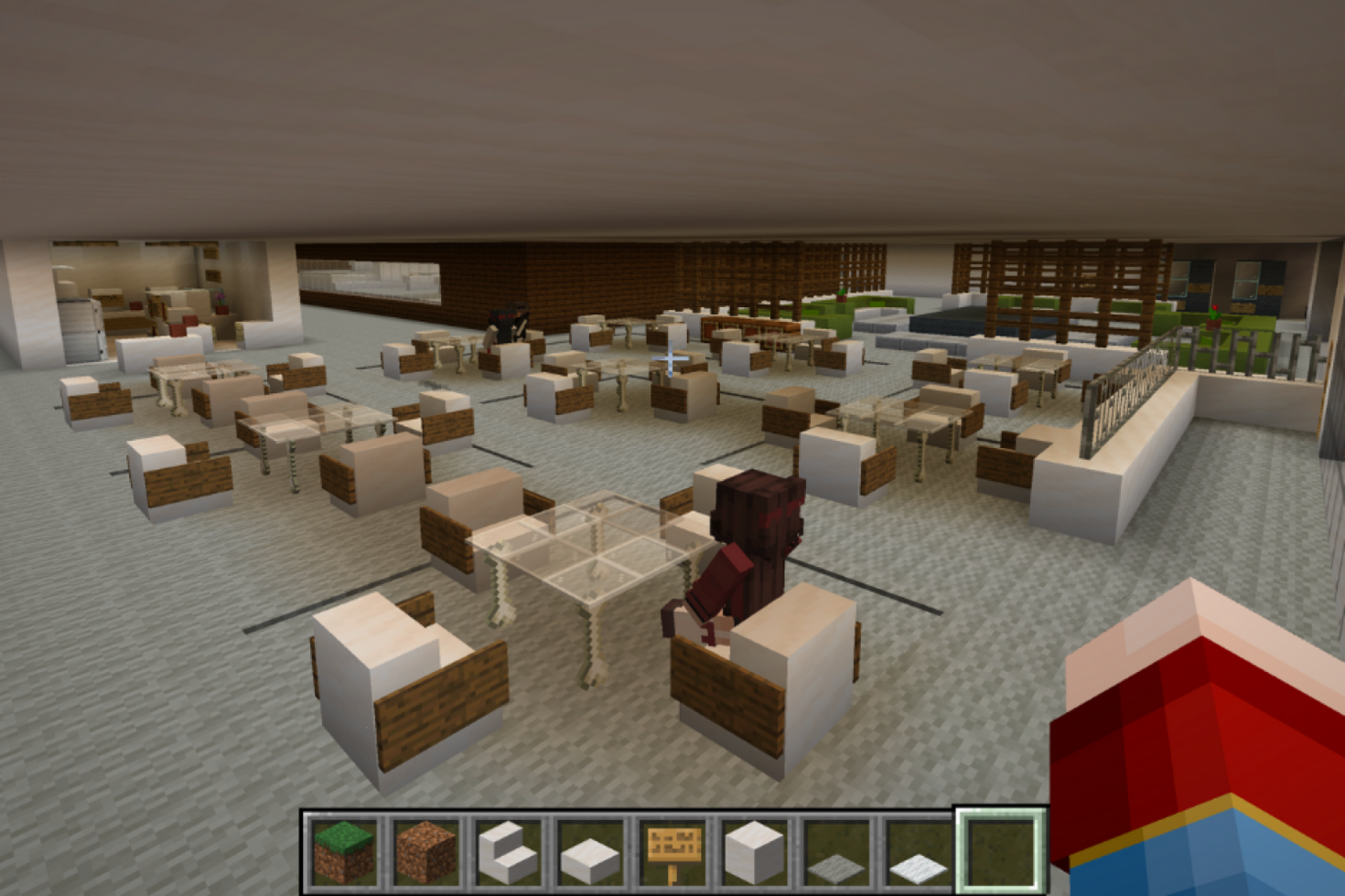 Interior of the virtual hall (image taken from Minecraft game)