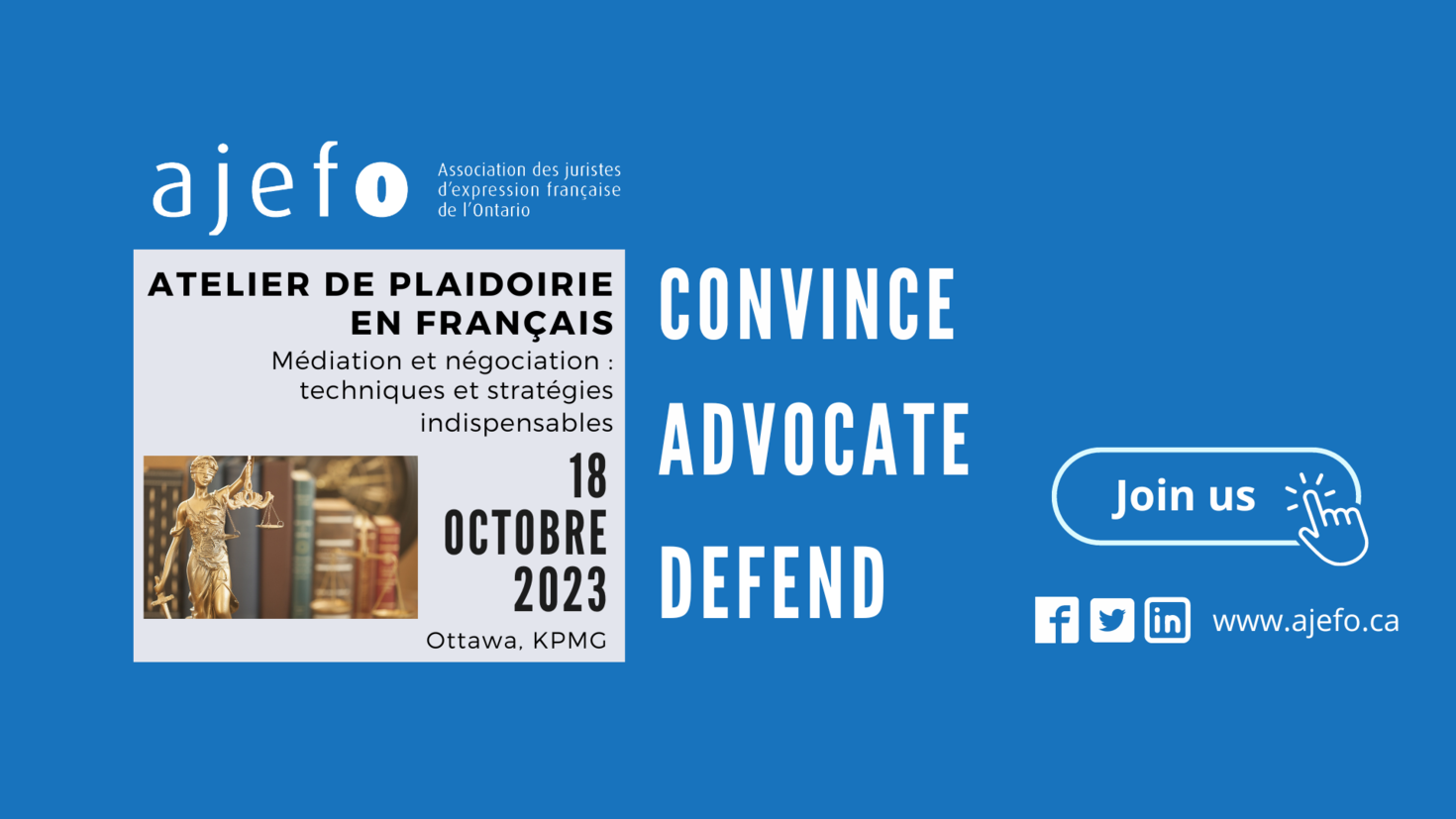 posters for atelier de plaidoirie en francais