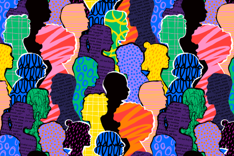 Illustration of people in a crowd