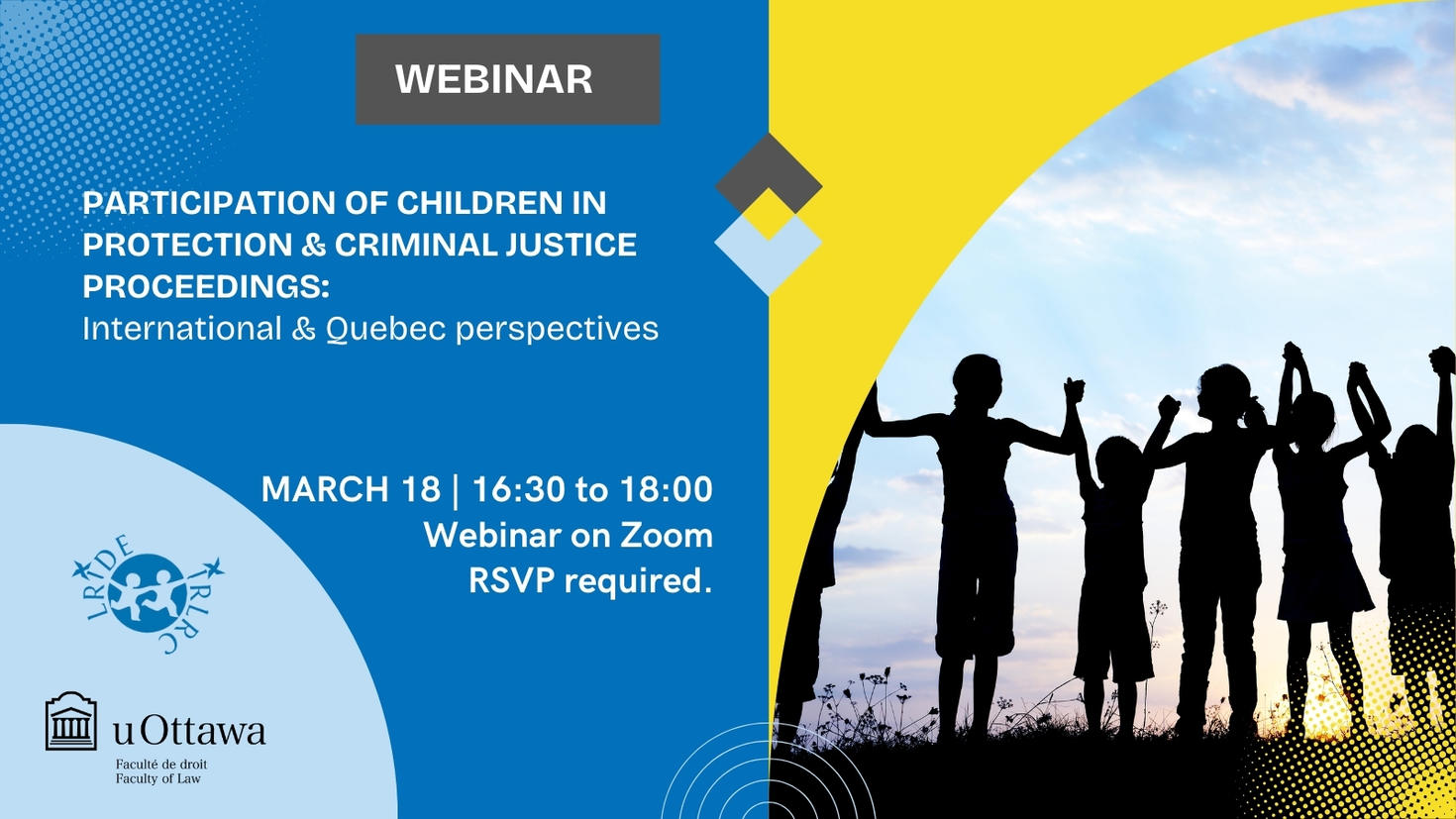 Silhouette of a group of children raising their hands in the air.
