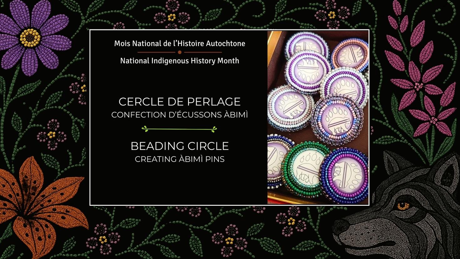 poster for beading circle, June 11 2025
