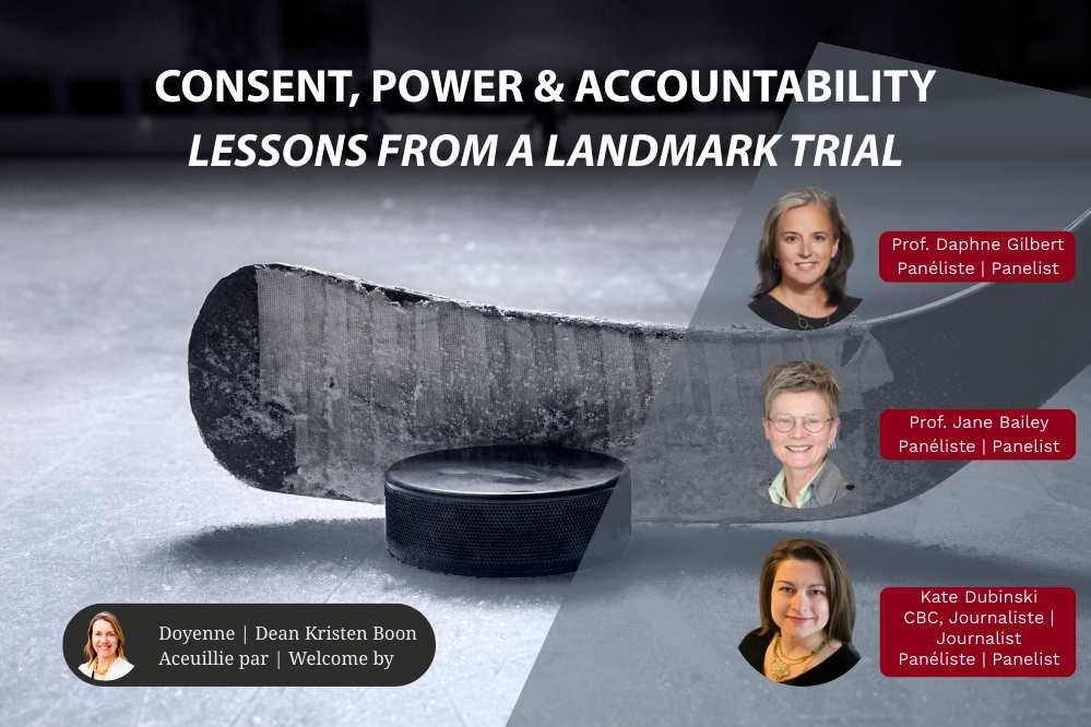 Event poster for panel discussion Consent, Power & Accountability