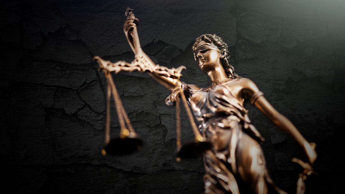 bronze statue of lady justice