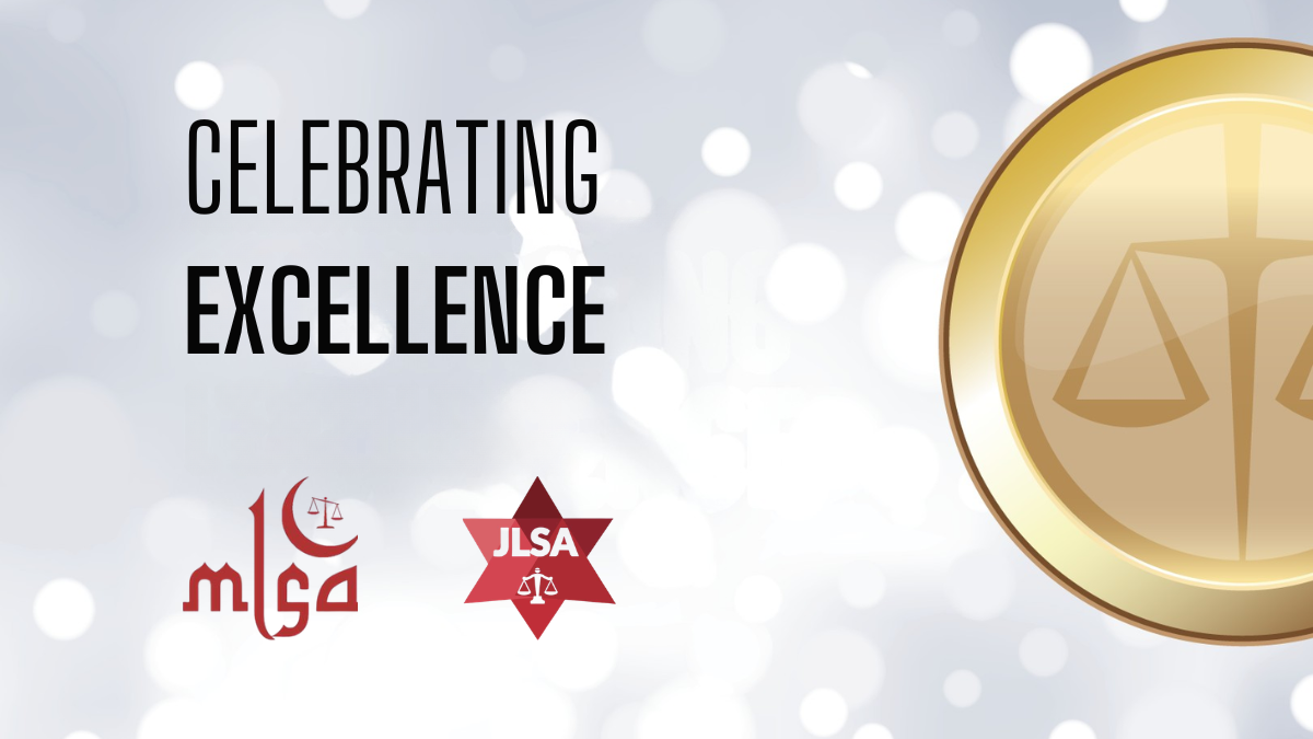 A gold award against a light grey background. Logos for MLSA and JLSA and the words Celebrating Excellence