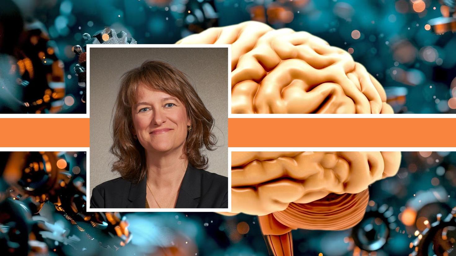 Professor Jennifer Chandler inset, image of brain in background