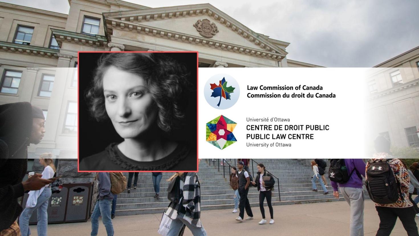 Portrait of a female professor with a building background