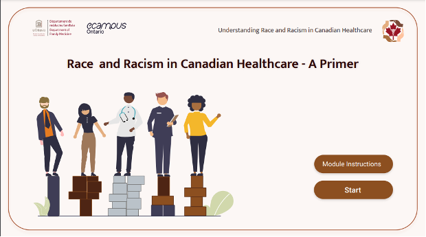 Screenshot of Race and Racism in Canadian Healthcare module