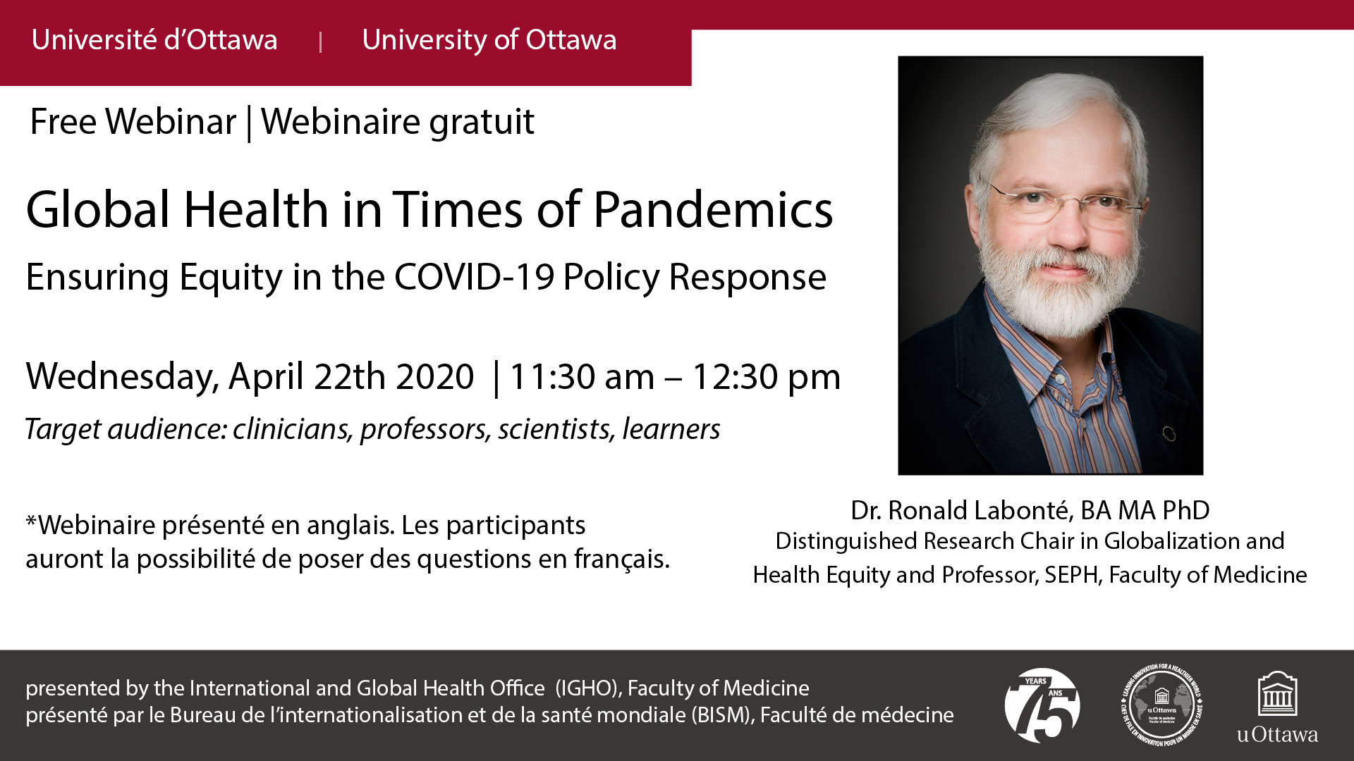 webinar poster for April 2020