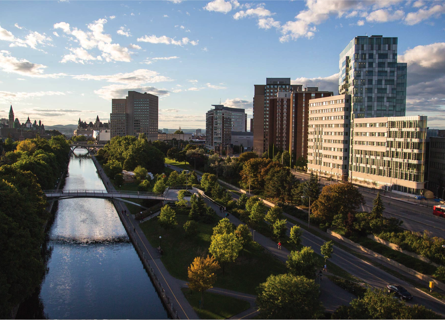 Aerial view of Ottawa and Rideau Canal