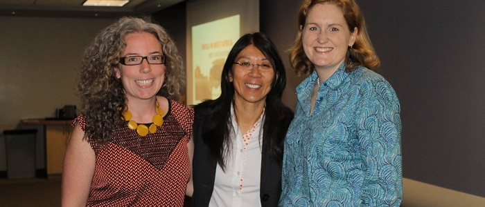 Women posing at a faculty event