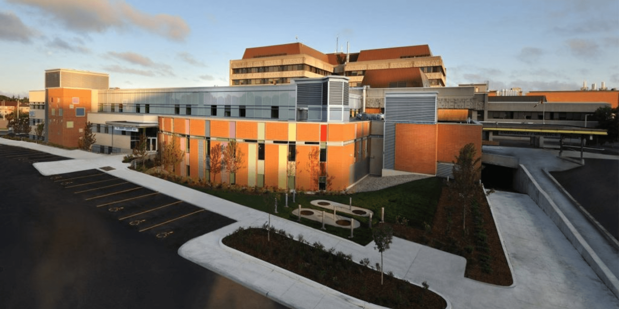 Aerial photo of CHEO's main campus, showing the Garry Cardiff wing.